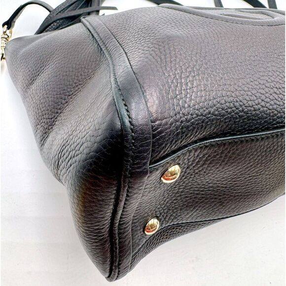 Auth Gucci Black / Brown Cherry Metallic Leather 2way SoHo Working Tote Satchel - Picture 7 of 16